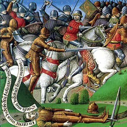 Смерть Роланда. Средневековая иллюстрация. Изображение взято из открытых источников.