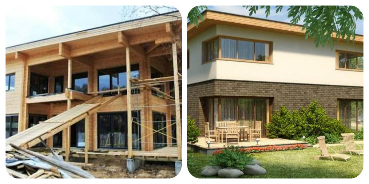 пример плоской кровли в частных загородных коттеджах