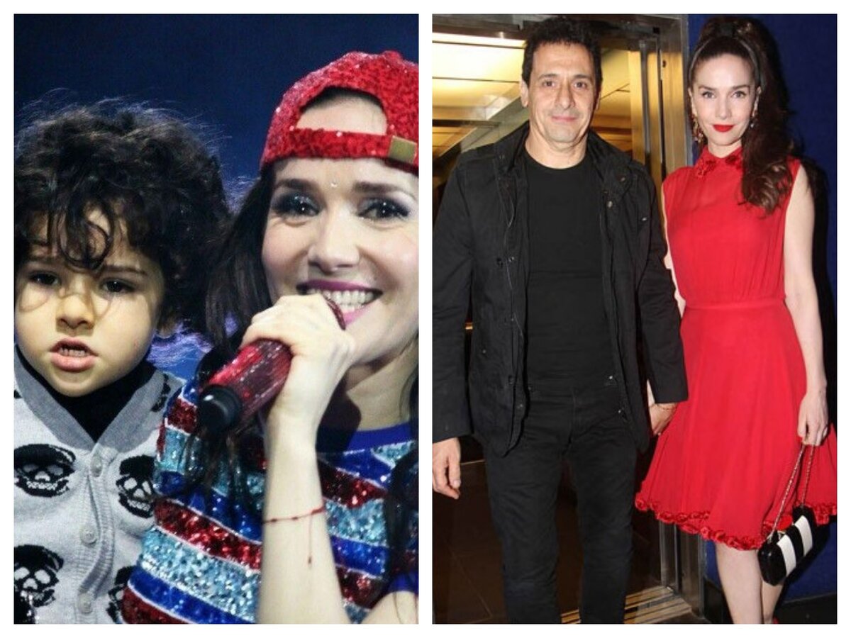 С сыном и мужем 