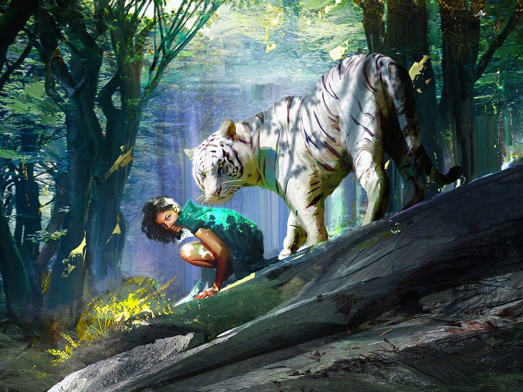 Ведьма-кошка и тигр