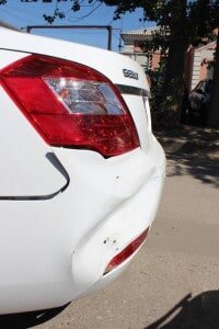 Деформация заднего бампера Geely Emgrand