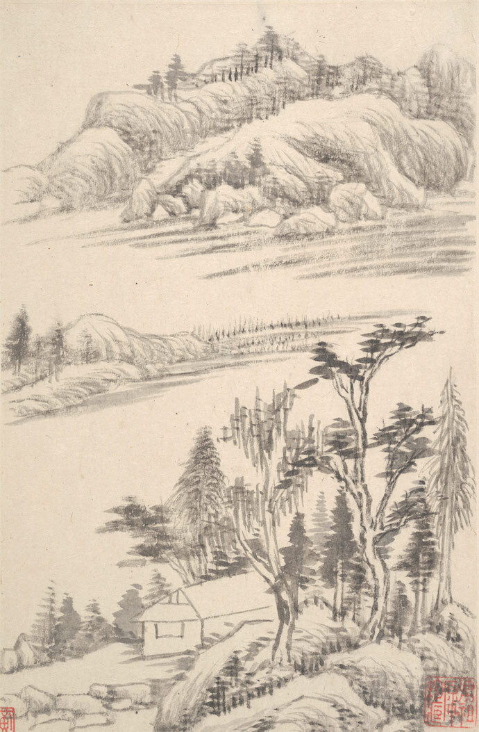 «Пейзаж по мотивам старых мастеров», Дун Цичан (1630). Источник: metmuseum.org