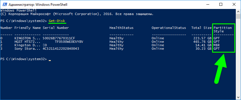 Как узнать какая схема разделов mbr или gpt виндовс 10