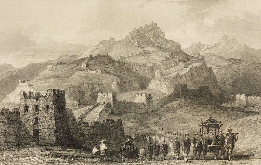 Изображение Великой китайской стены на гравюре Томаса Аллома, 1845 г.

