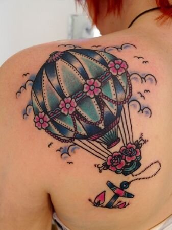 Татуировка воздушный шар: свободный полет в эскизах для тату