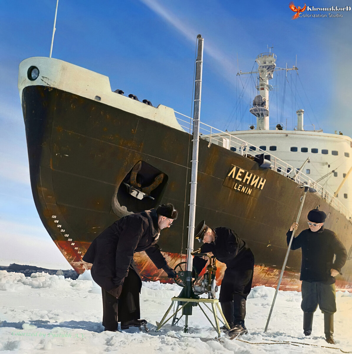 Ледокол "Ленин" во время первой арктической навигации, 1960 год.
Оригинал взят из открытых источников. 
