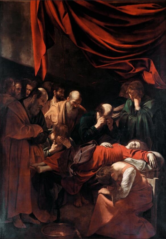 Микеланджело Меризи да Караваджо. Успение Богоматери (Смерть Девы Марии). Ок. 1606. 3, 7 х  2,5 метра. Лувр, Париж