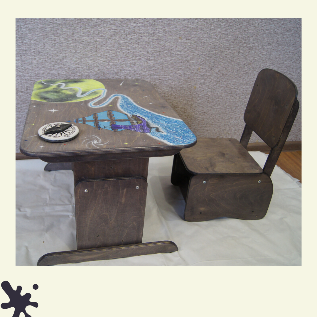 Растущий стол "Космос" + растущий стул