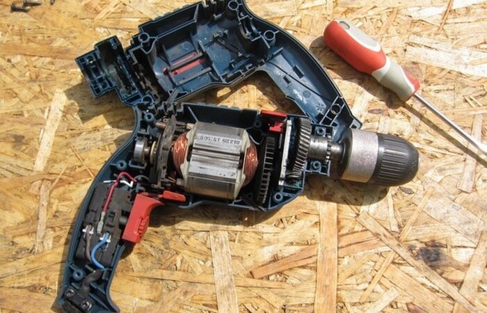 Как переделать своими силами дрель с 220В на 12В, если она перегорела  