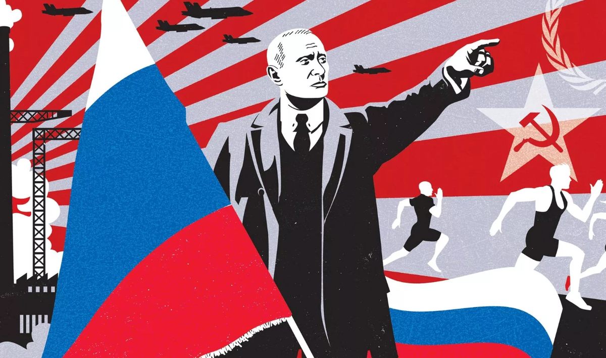 Так карикатурно изображают российскую пропаганду