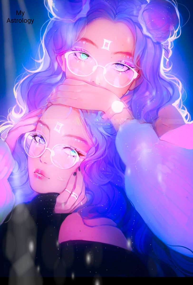 Арт знака зодиака Близнецы. 