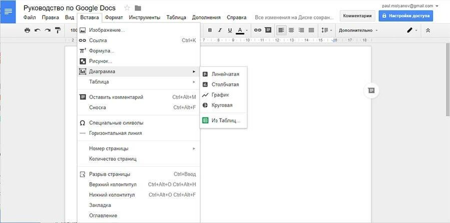 Google docs содержание