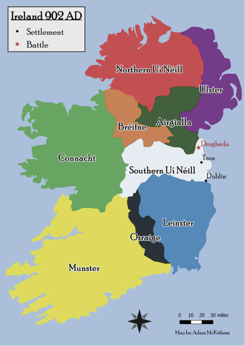 Карта Ирландии X века