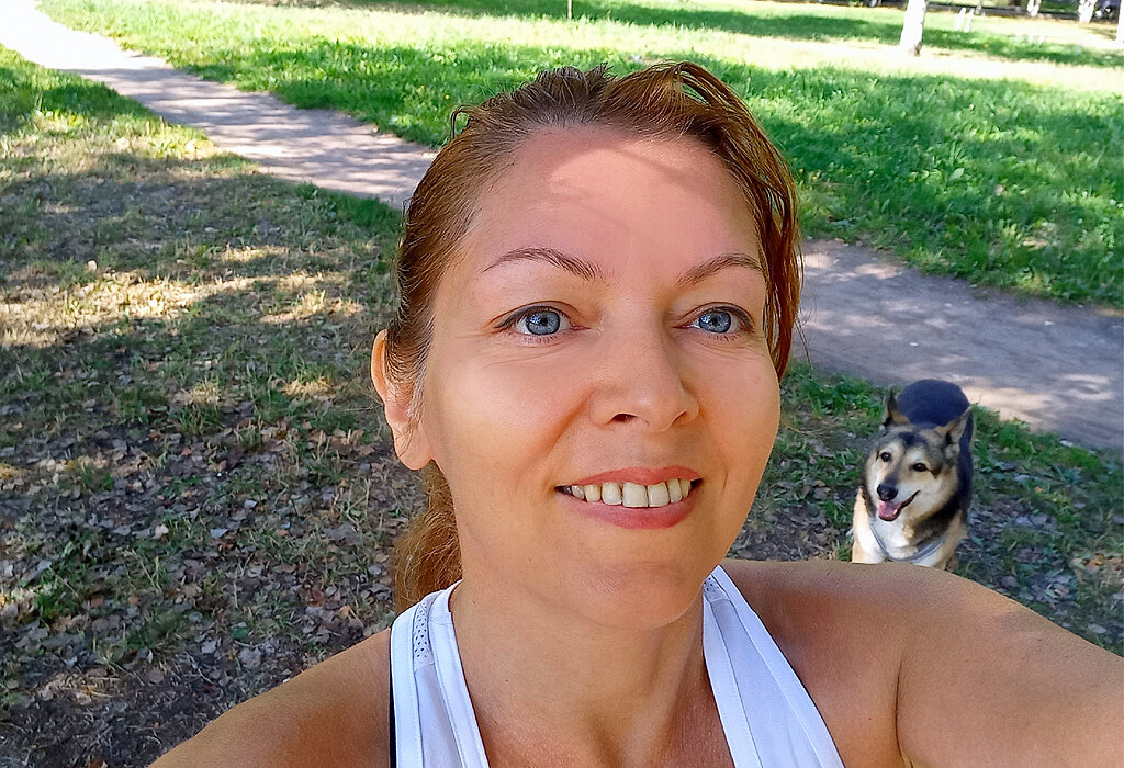 Я с Евой после пробежки