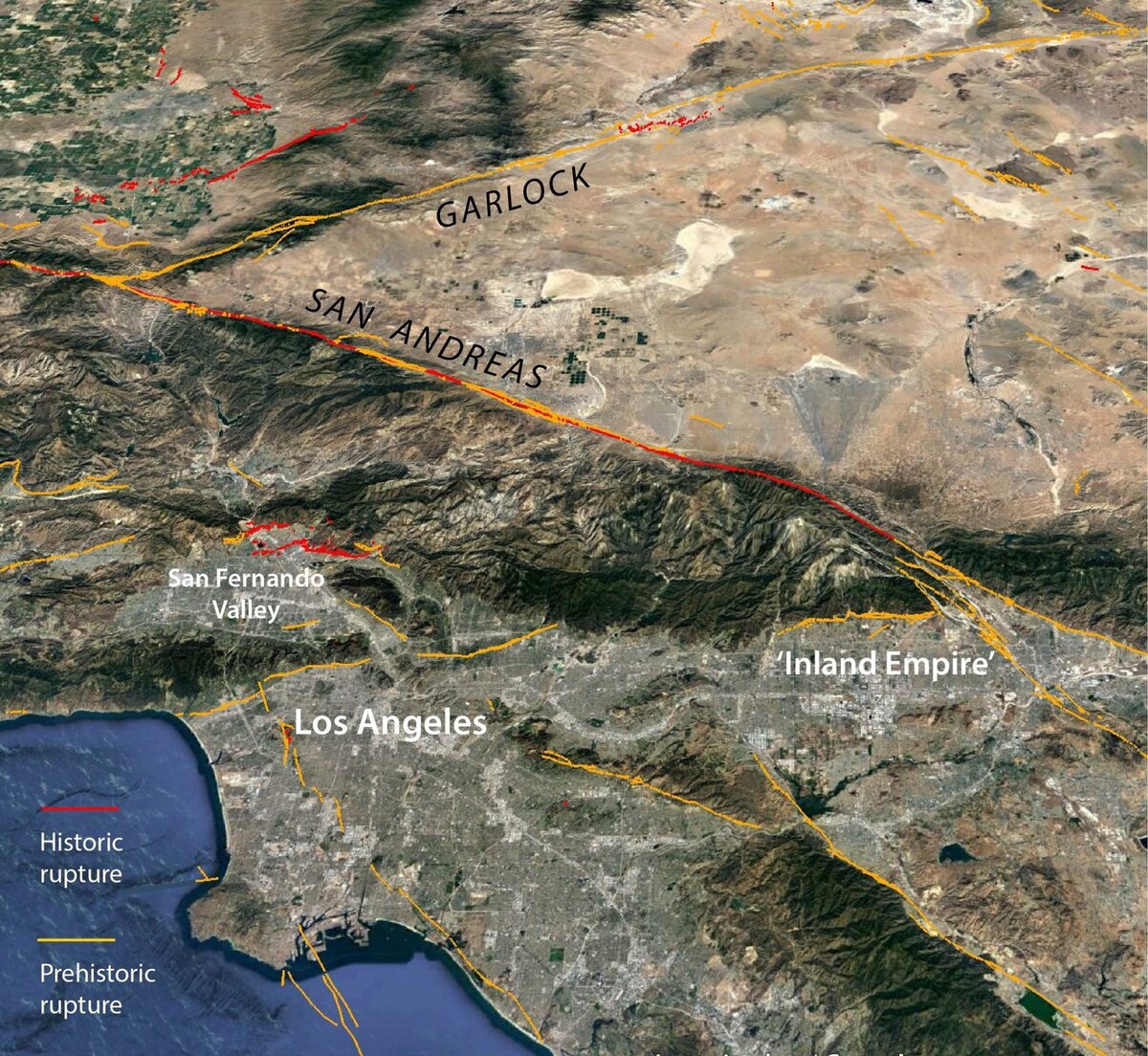 В геологическом масштабе Сан-Андреас собирается отодвинуть в Тихий океан не только Сан-Франциско, но и Лос-Анжелес, заодно с Беверли-Хиллс. 