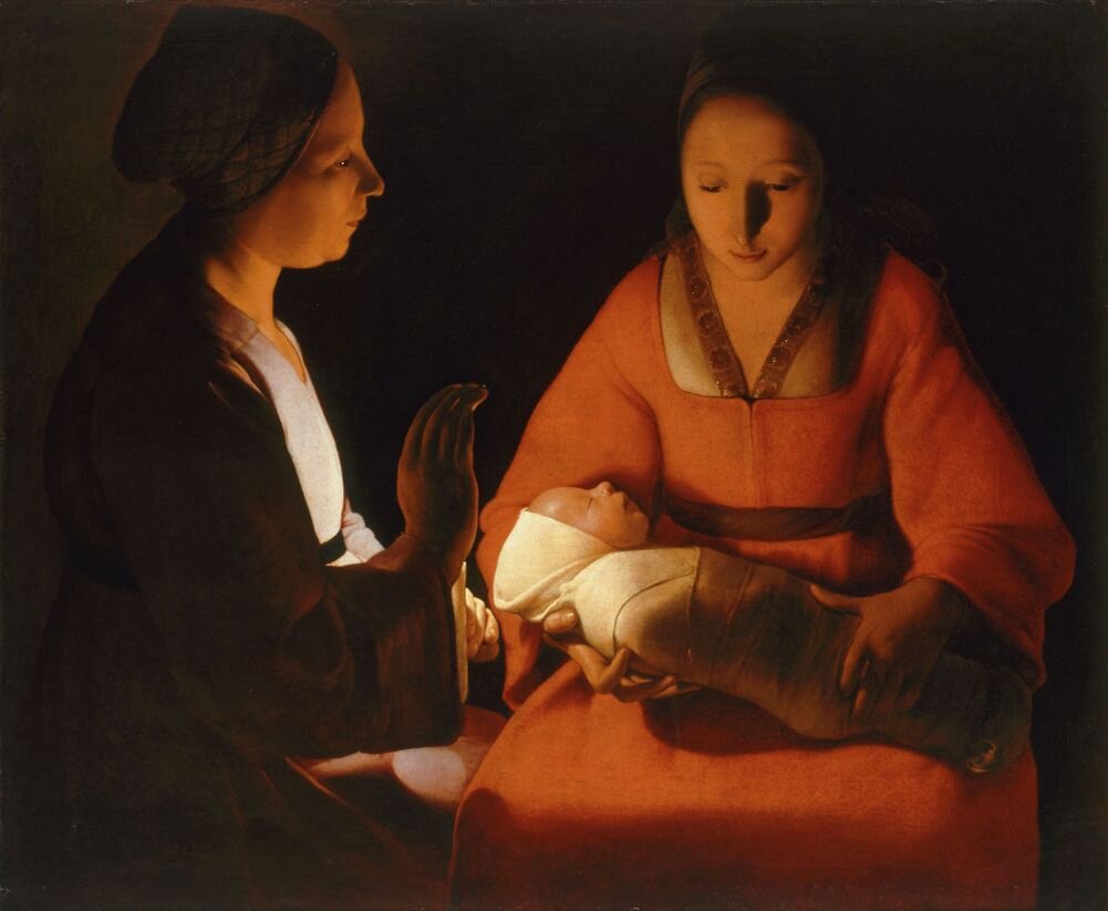 Новорожденный (Рождество).  Жорж де Латур, 1648