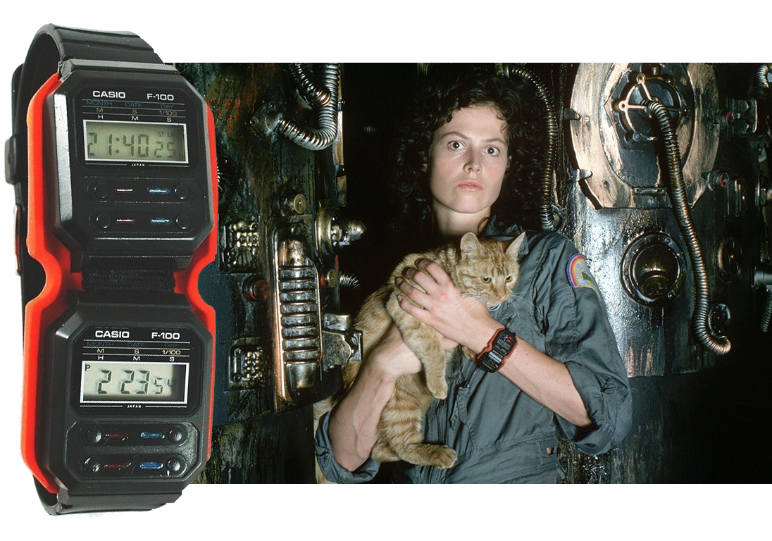Кадр из фильма “Чужой” (1979), Casio F-100. Изображение: 20th Century Fox, altmedsales.com