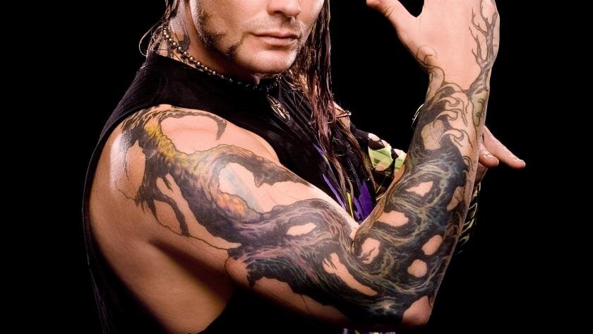 Вампиро рестлер. Рукава Jeff Hardy. Рестлер с татуировкой на всю руку.