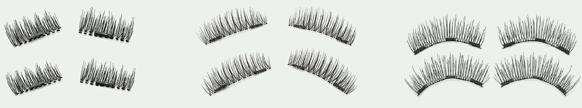Ресницы с разным количеством магнитов