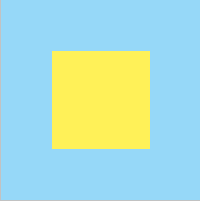 Голубой цвет на нижнем рисунке кажется чище, чем на верхнем - не смотря на то, что имеет те же цифровые значения, что и на правом рисунке.