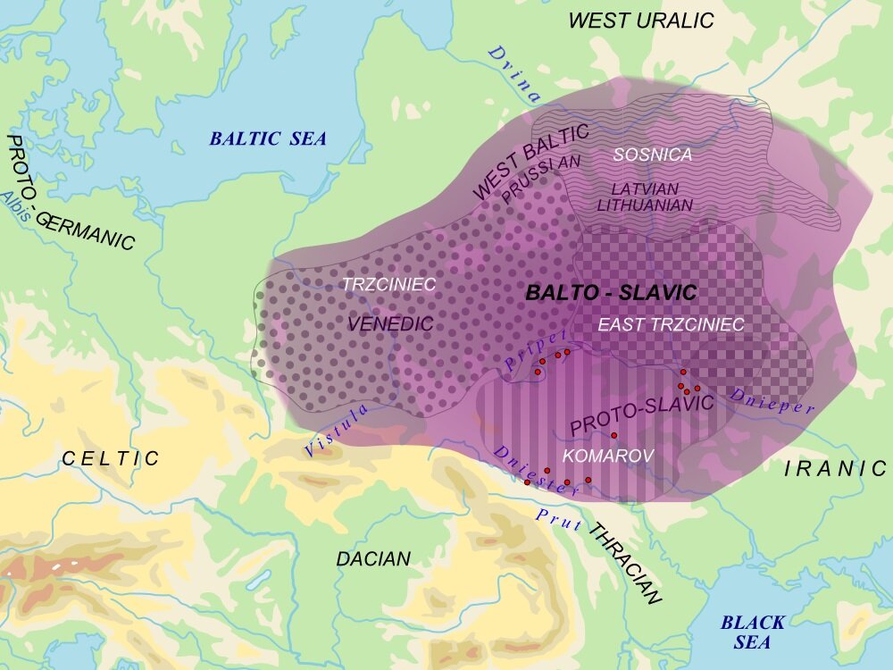 Карта расселения балто-славян