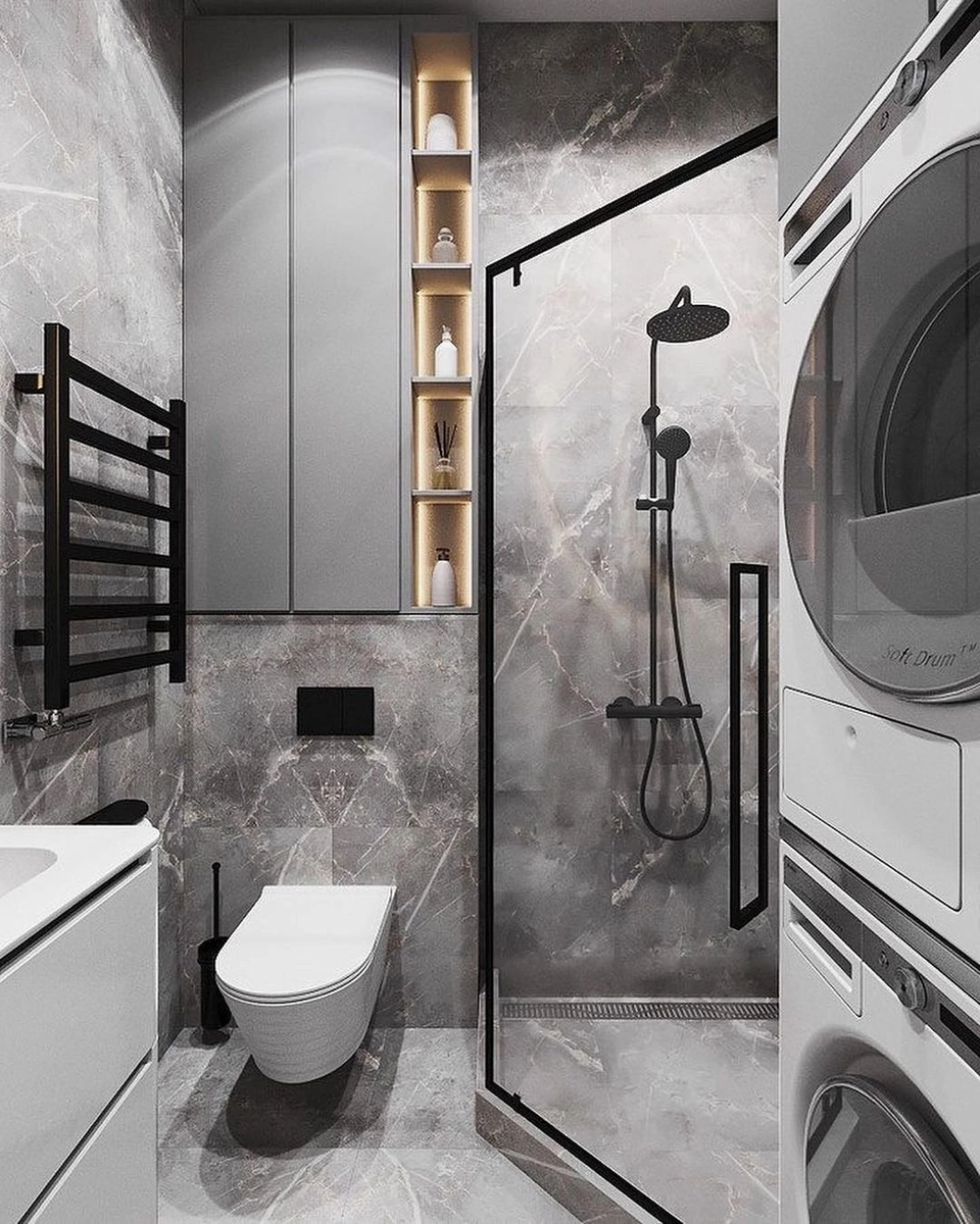 Дизайн ванной комнаты 3 кв. м. — создаем фееричный дизайн в маленьком пространстве (64 фото-идей)
