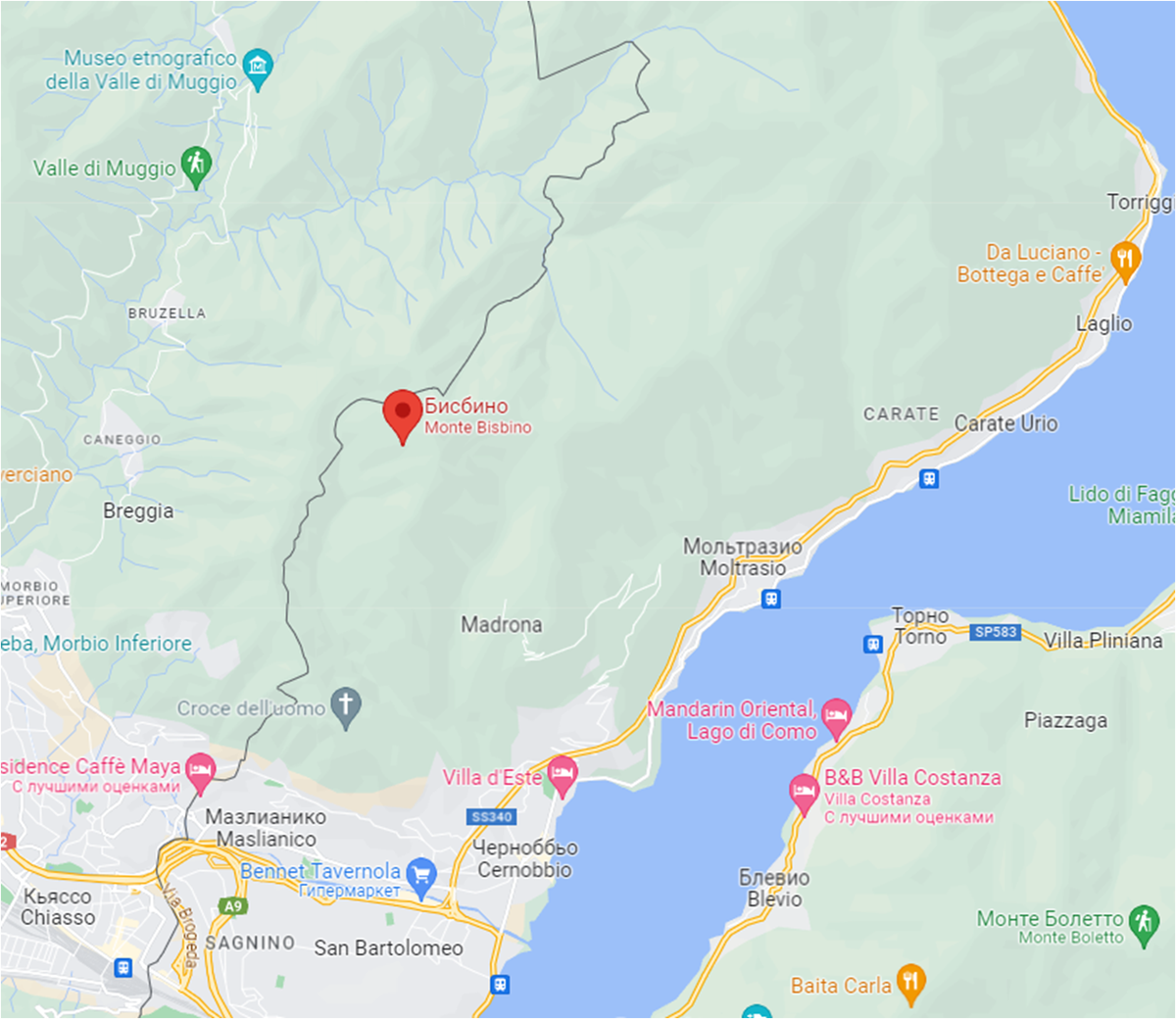 Монте-Бисбино. Google.Maps