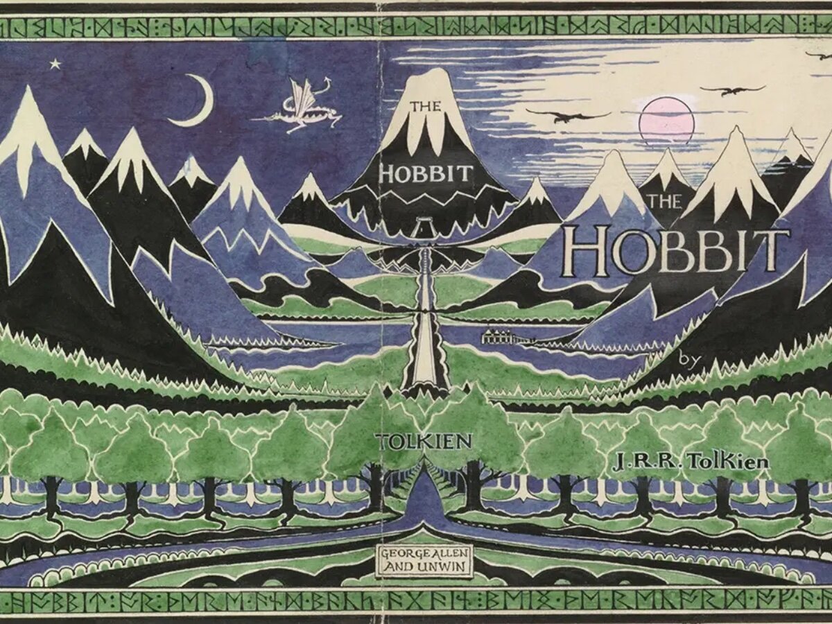 Суперобложка к "Хоббиту" авторства самого Толкина