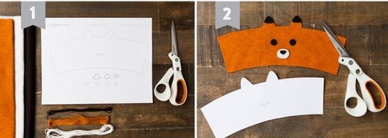 С начало вырезаем рисунок (нарисовать не составит труда), переносим на фетр, глазки, ушки,носик можно сразу вырезать.