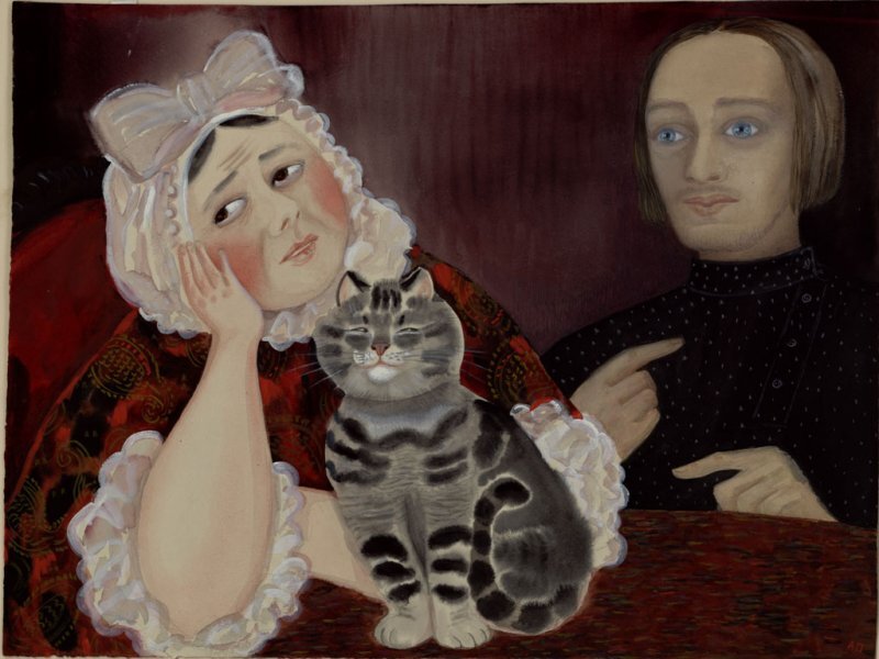 Алиса Порет. Иллюстрация к роману Салтыкова-Щедрина "Пошехонская старина". 1980-е