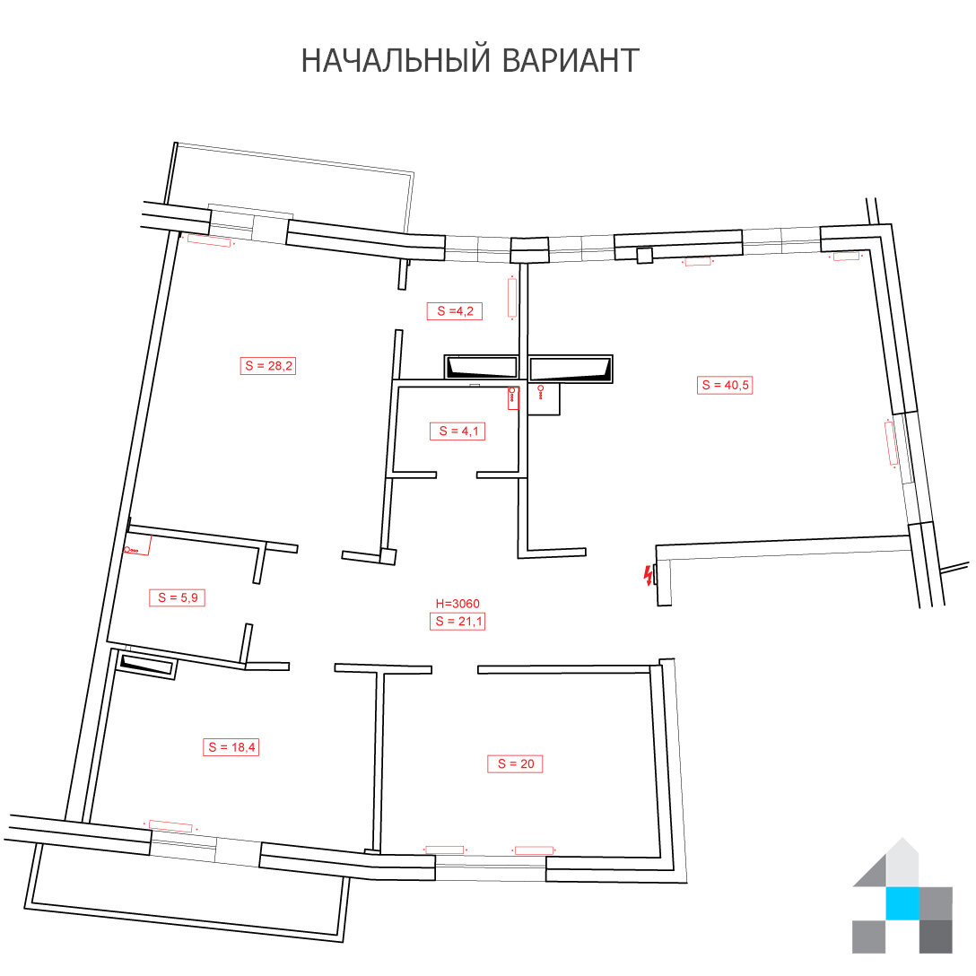 Огроооомная трехкомнатная квартира! С гигантской спальней