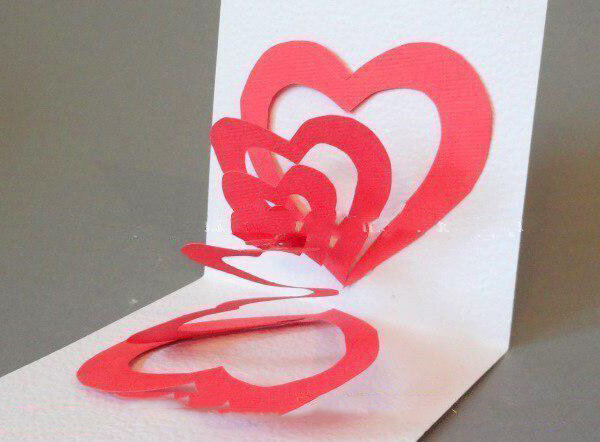 Объемная открытка в виде сердца {3D Оригами}
