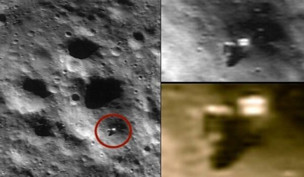 На фотографиях астероида Эрос от NEAR Shoemaker с высоты 53 километра видно таинственные структуры в форме прямоугольников длиной около 45 метров.