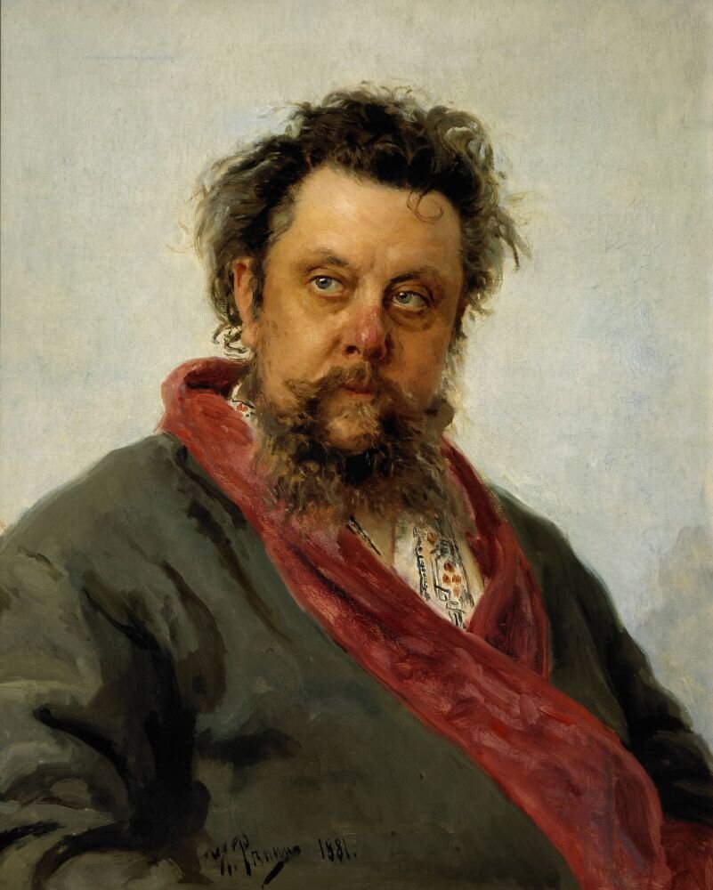 Портрет композитора М. П. Мусоргского. Илья Ефимович Репин, 1881