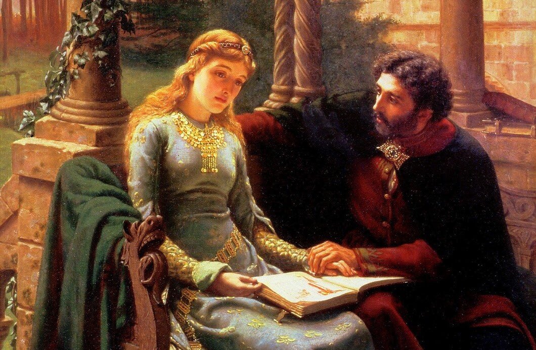 "Абеляр и его ученица Элоиза", художник Эдмунд Лейтон, 1882 г.
