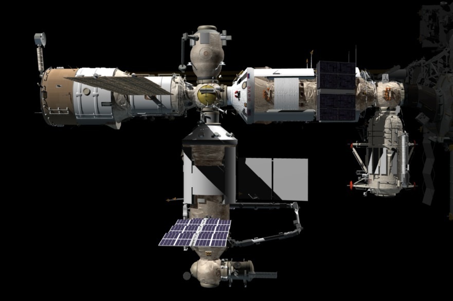 Российская часть МКС с еще не отправленным модулем "Наука"