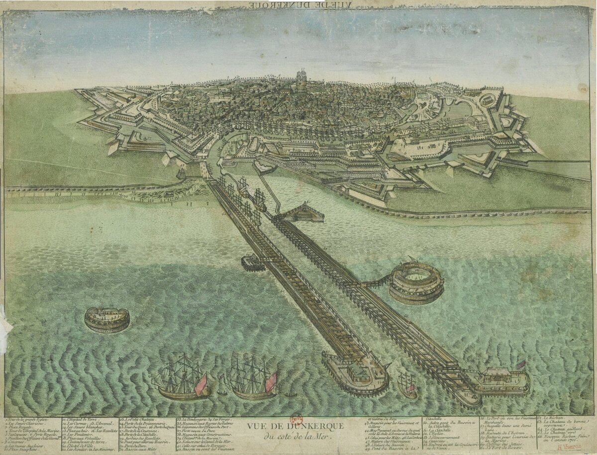 план крепости (17 и 18 век) http://jepi-dunkerque.over-blog.fr/2016/09/plan-de-dunkerque-en-1713.html