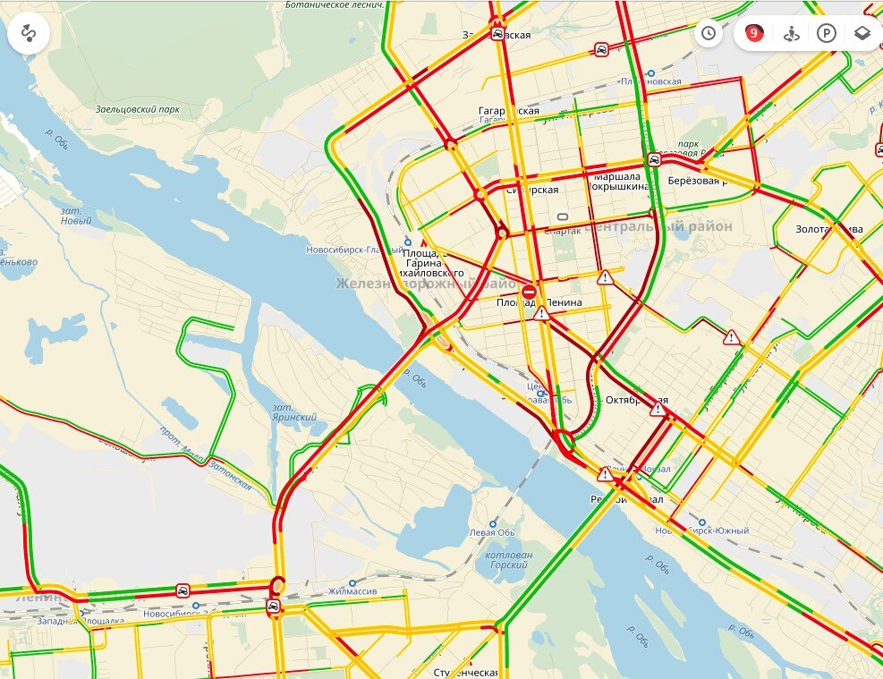 Карта новосибирска пробки онлайн