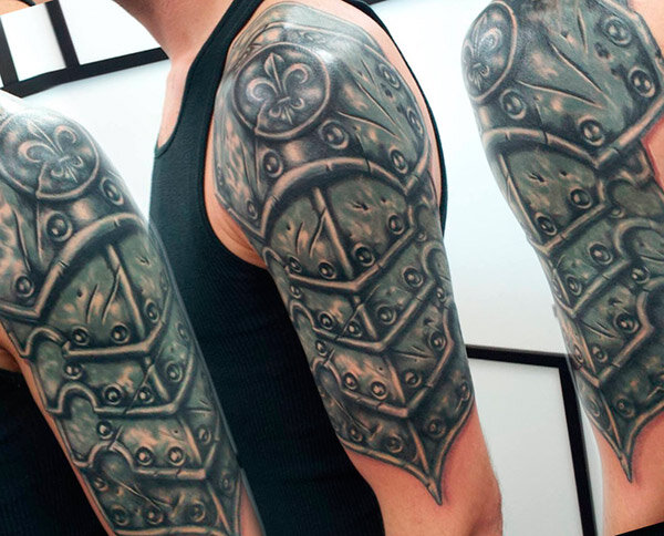 Мужские тату узоры на руке, плече и предплечье | Фото татуировок