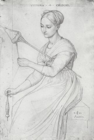 Юлиус Шнорр фон Карольсфельд. Виттория Кальдони с веретеном. 1822 год. 
Staatliche Graphische Sammlung / Wikimedia Commons