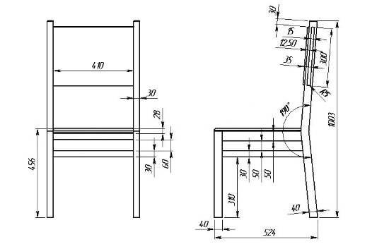 Стул со спинкой своими руками: чертежи, схема, фото