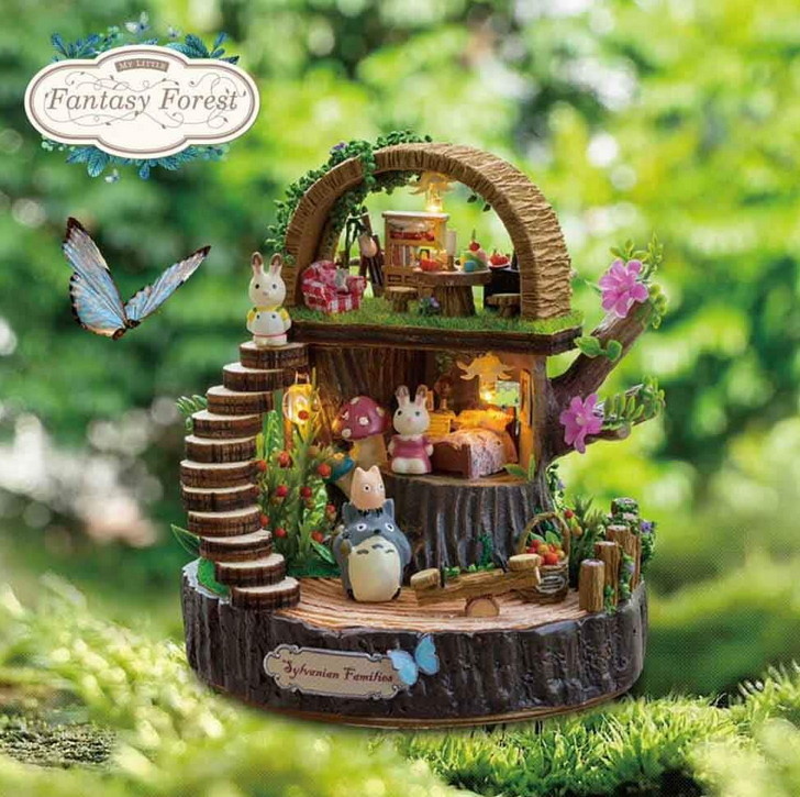 Деревянный кукольный фэнтези-лесной дом, набор для творчества.
