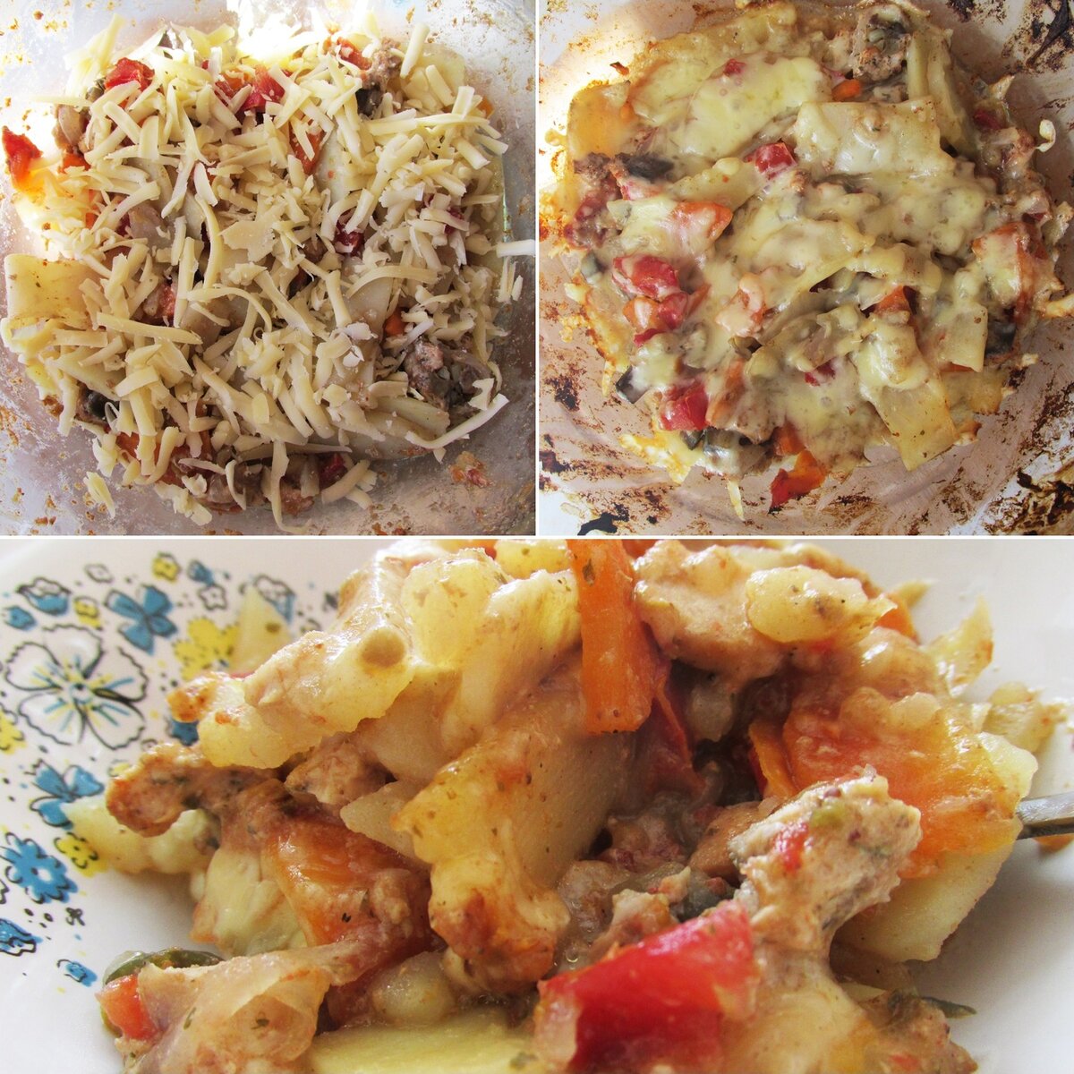 Рагу с курицей и овощами в горшочках