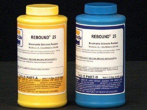 Силикон это двухкомпонентный (а иногда трех и более) материал. В состав комплекта входят: жидкая основа из силиконового каучука и катализатор или отверждающий агент. Это значит, что вам нужно смешать материалы в указанных пропорциях, чтобы пошла реакция. Всегда обращайте внимание на пропорции: по весу или по объему! Платиновый силикон равен по весу и объему, о чем свидетельствуют одинакового размера банки. 
Самая моя любимая серия силиконов на основе олова - Mold Max. Различают Mold Max 10, Mold Max 20, Mold MAx 30... и так далее. Цифры означают "твердость по шору" (метод измерения твердости). Также между собой они отличаются по цвету. Например, Mold Max 25 полу-прозрачный, иногда это помогает в работе. 
