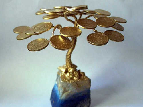 Как сделать красивое панно Денежное дерево из монет своими руками