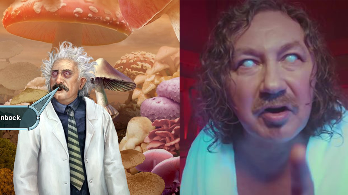 Игорь Николаев в образе очень напоминает Профессора из Mushroom Age