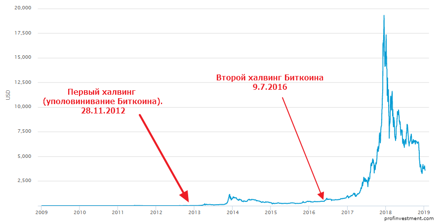 Халвинг биткоина. Источник: proinvestment.com