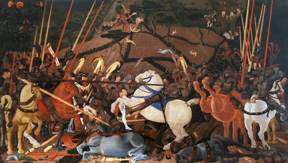 Битва при Сан-Романо, Паоло Уччелло, 188 × 327 см