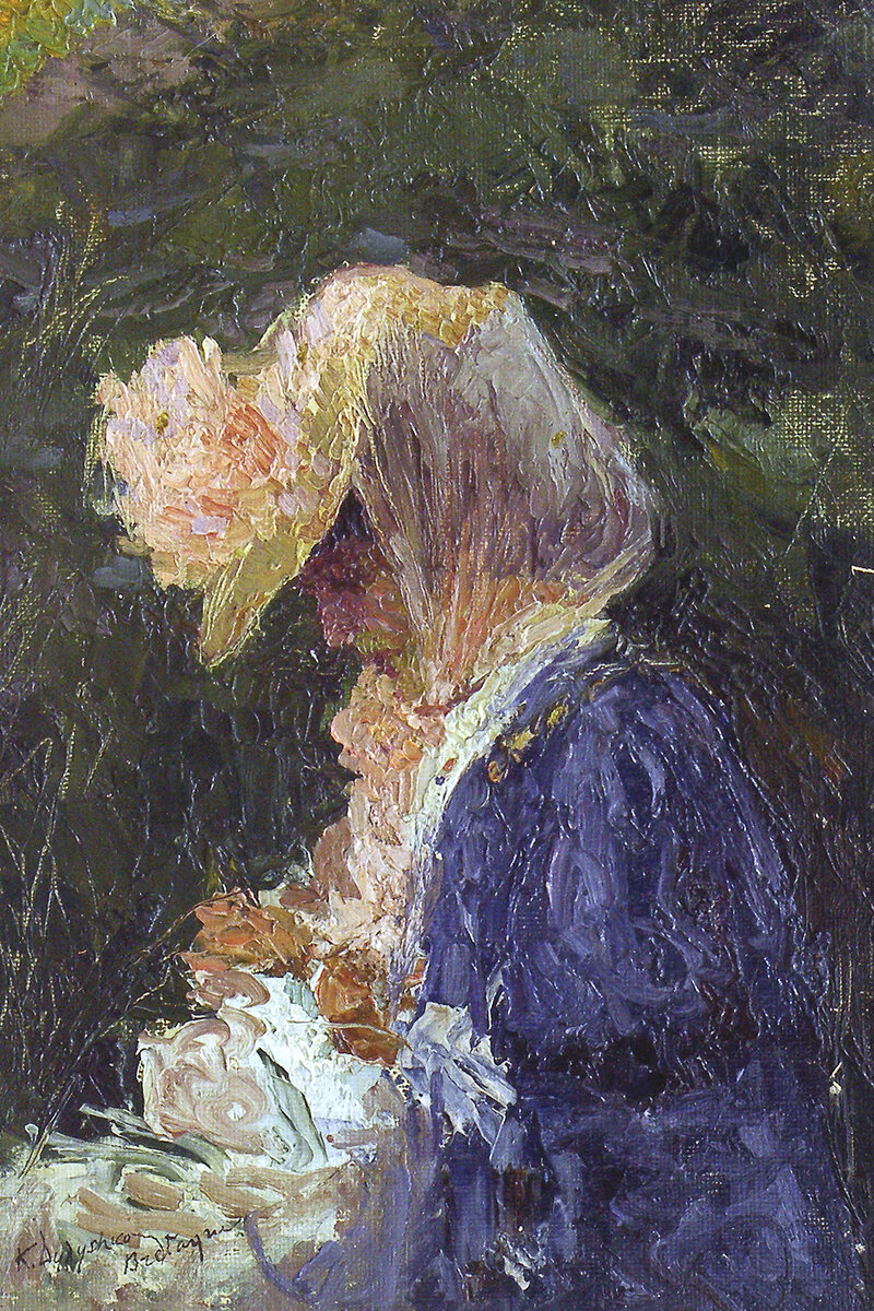 К.В. Дыдышко. Этюд женской головки (Бретань). 1906. Холст на картоне, масло. Вологодская областная картинная галерея