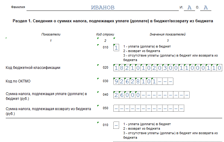 Код бюджетной классификации возврат